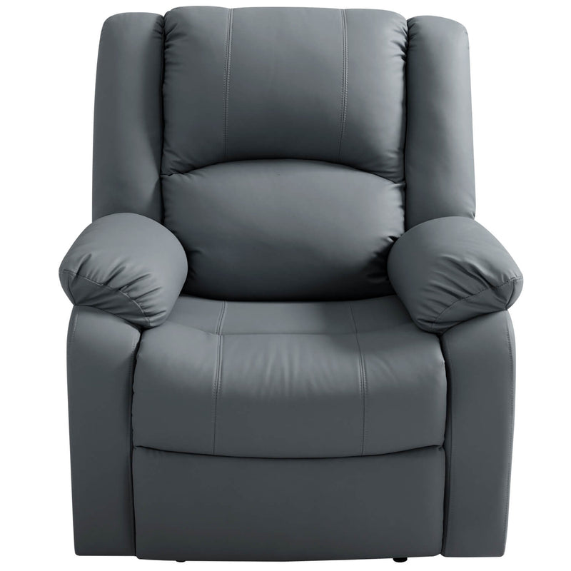 Asjmreye Manual Recliner Chair Recliner Soft Armrests For Living Room 35" Width, Leather,Navy Blue
