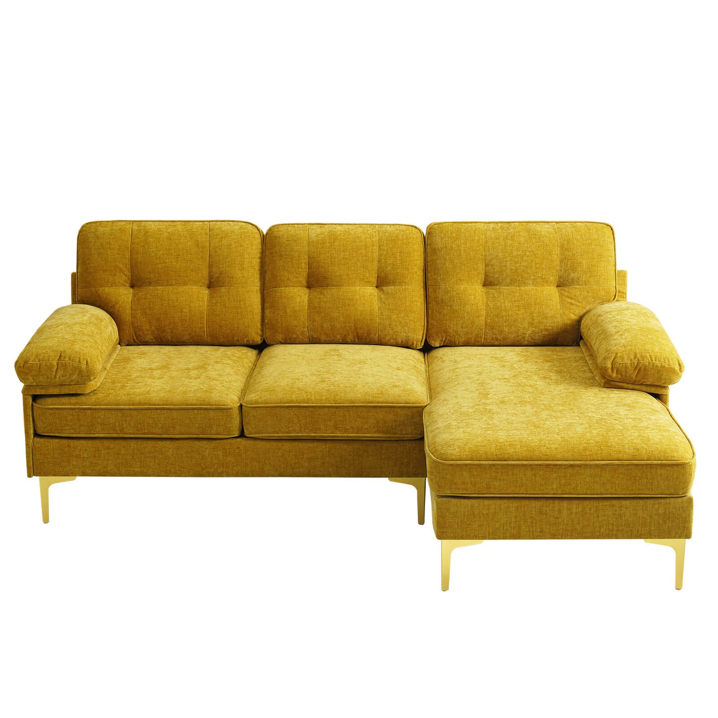 85" Ecksofa für das Wohnzimmer mit umkehrbarer Chaiselongue