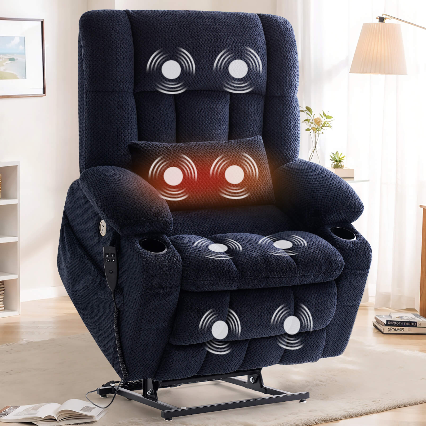 Oversized Infinite Position Power Lift Recliner Chair with Massage & H ASJMREYE Oversized Infinite Position Power Lift Recliner Chair with Massage & H ASJMREYE