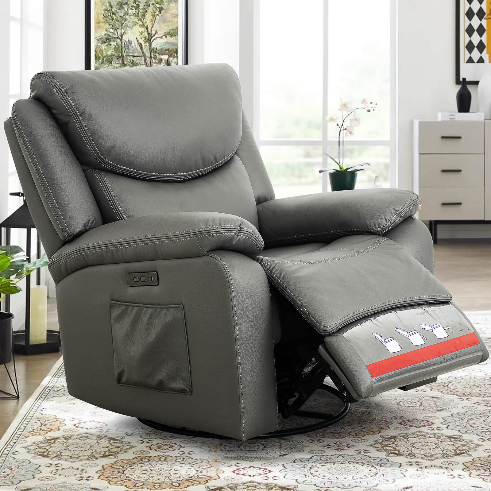 Neoma manual swivel cheap glider rocker recliner