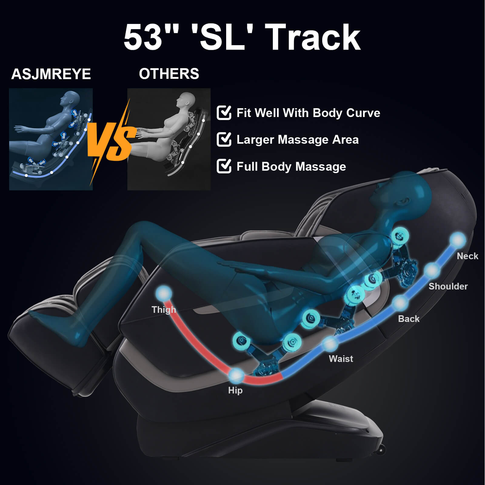 asjmreye 4d full body massage chair
