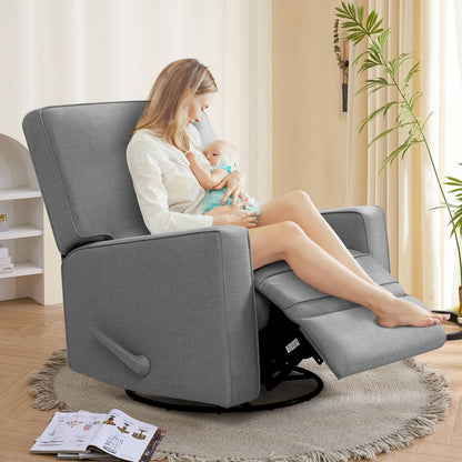Asjmreye  Nursery Swivel Glider Fabric Manual Recliner Chair