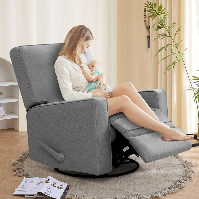 Asjmreye  Nursery Swivel Glider Fabric Manual Recliner Chair