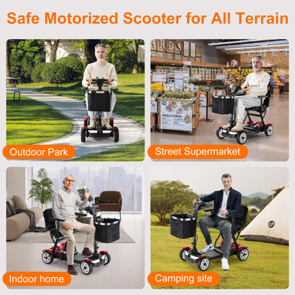 25-Mile All-Terrain Mobility Scooter with 300lbs Capacity & 3-Second Fold, Ultralight 45lbs, Power Electric Mobility Freedom Scooter