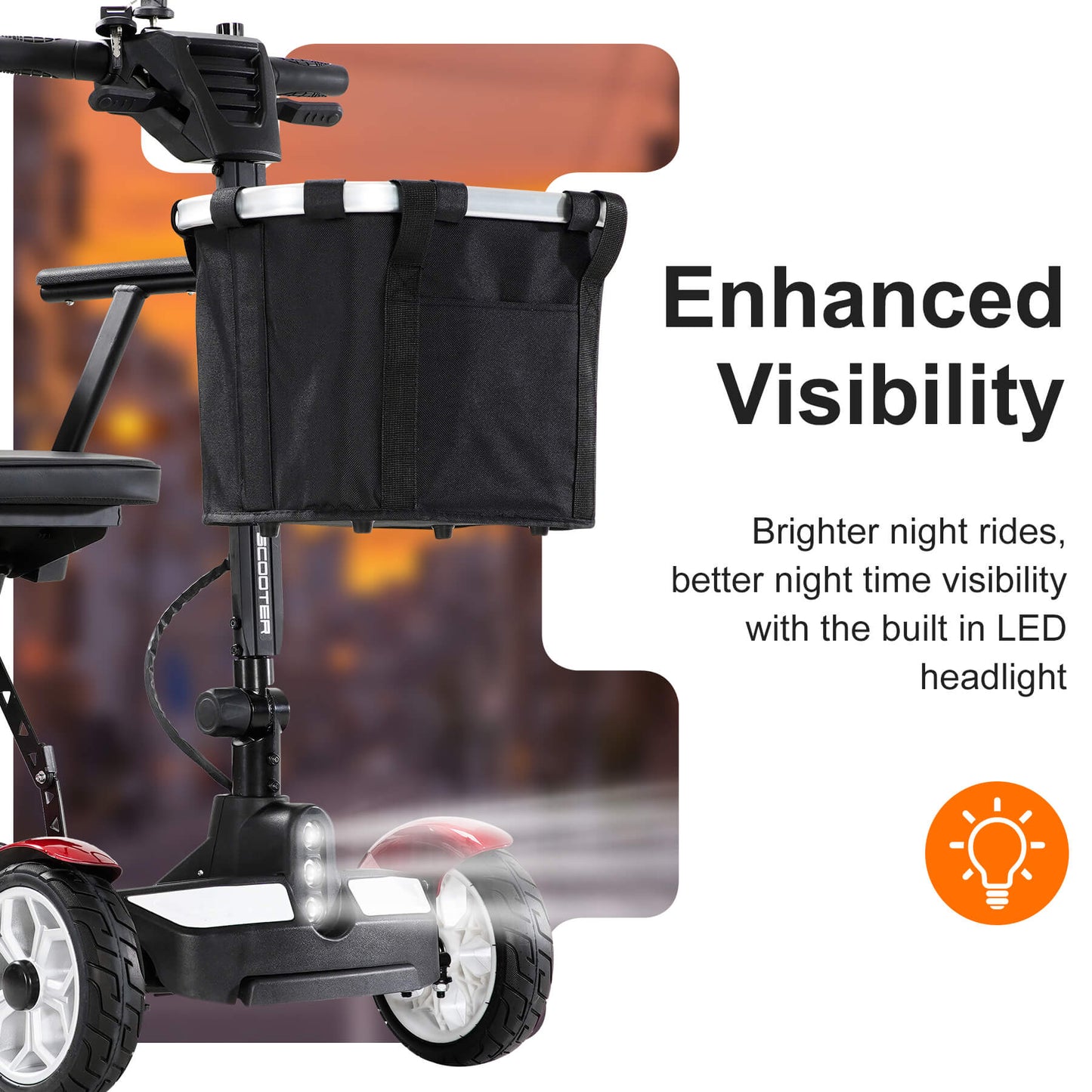 25-Mile All-Terrain Mobility Scooter with 300lbs Capacity & 3-Second Fold, Ultralight 45lbs, Power Electric Mobility Freedom Scooter