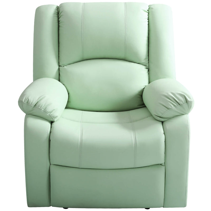 Asjmreye Manual Recliner Chair Recliner Soft Armrests For Living Room 35" Width, Leather,Light Green