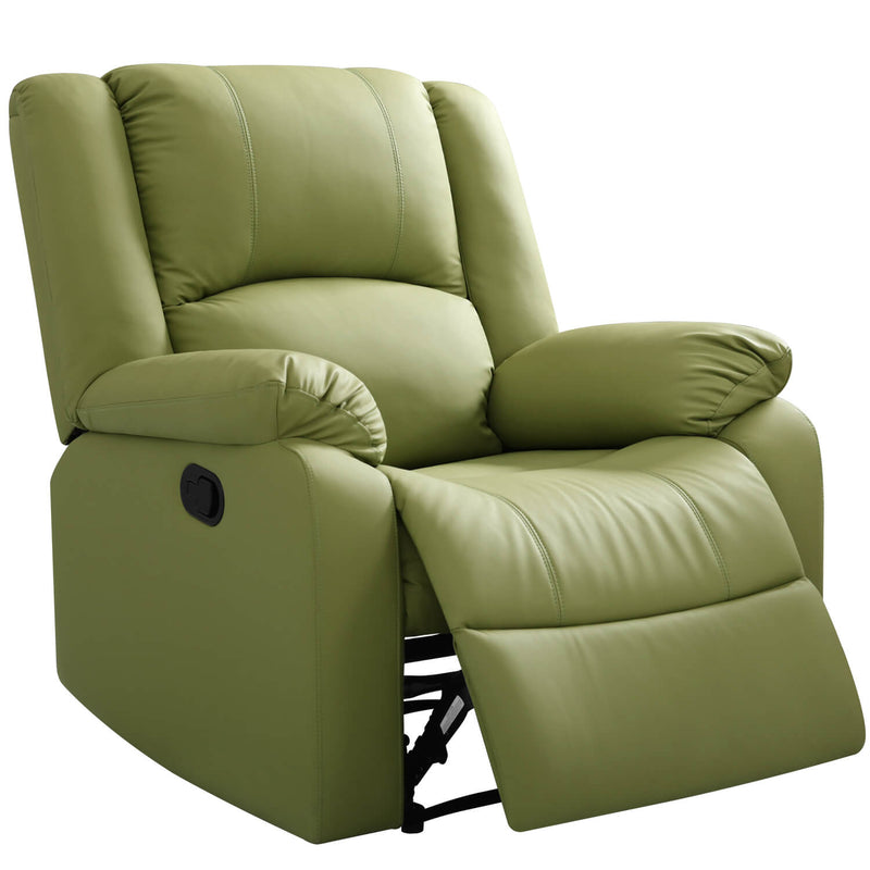 Asjmreye Manual Recliner Chair Recliner Soft Armrests For Living Room 35" Width, Leather,Green