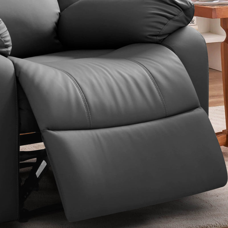 Asjmreye Manual Recliner Chair Recliner Soft Armrests For Living Room 35" Width, Leather,Grey