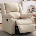 Asjmreye Manual Recliner Chair Recliner Soft Armrests For Living Room 35" Width, Leather, Lvory