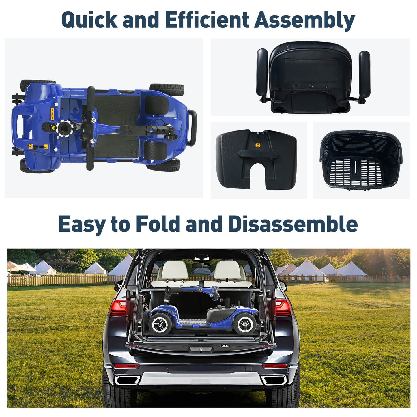Fast and efficient assembly. Easy to fold and disassemble.