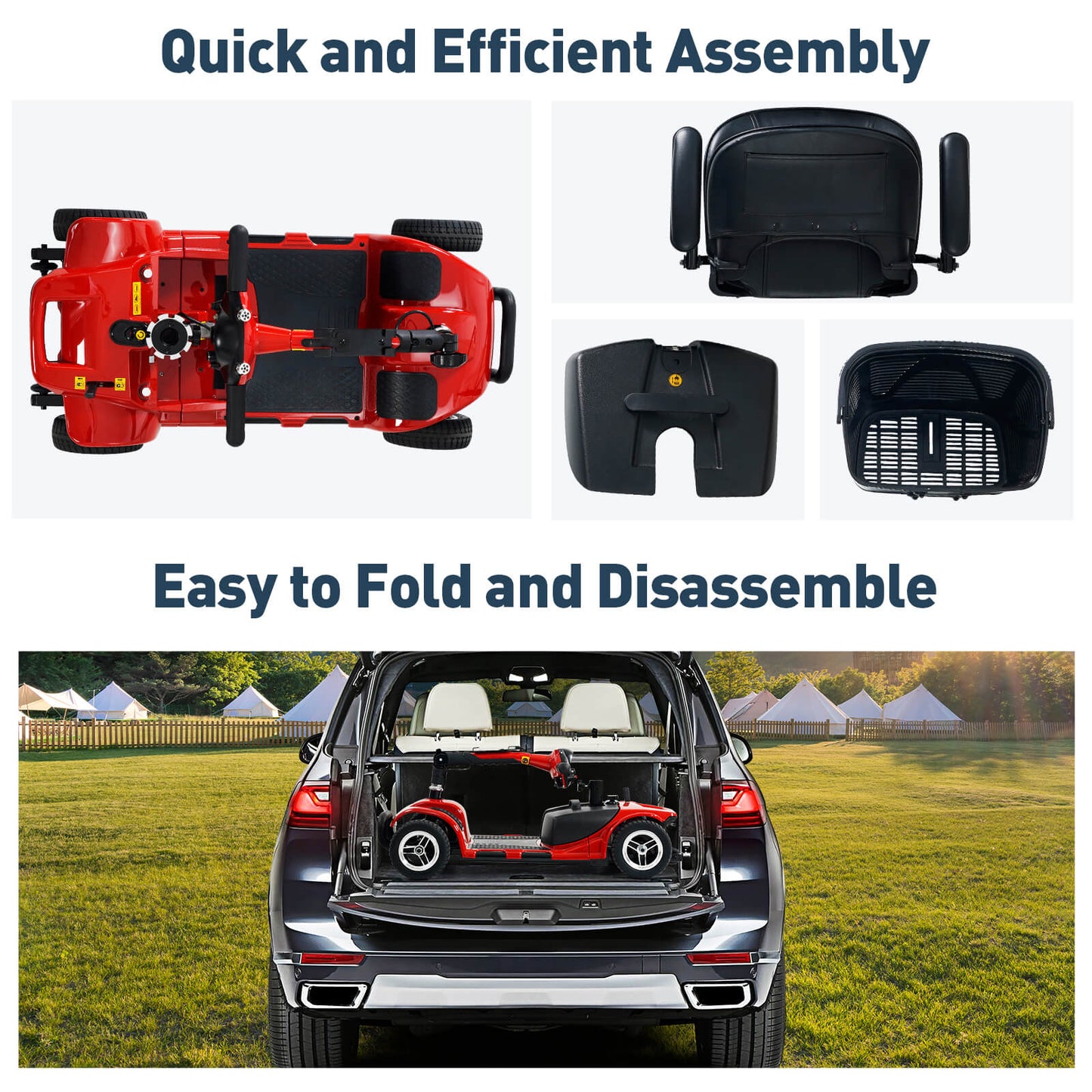 Fast and efficient assembly. Easy to fold and disassemble.
