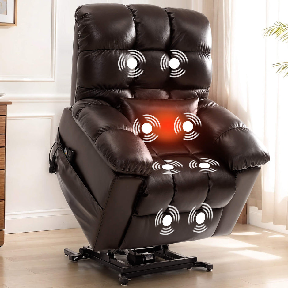 Power Recliner Chair With Massage & Heating Or Swivel Rocking Recliner ...