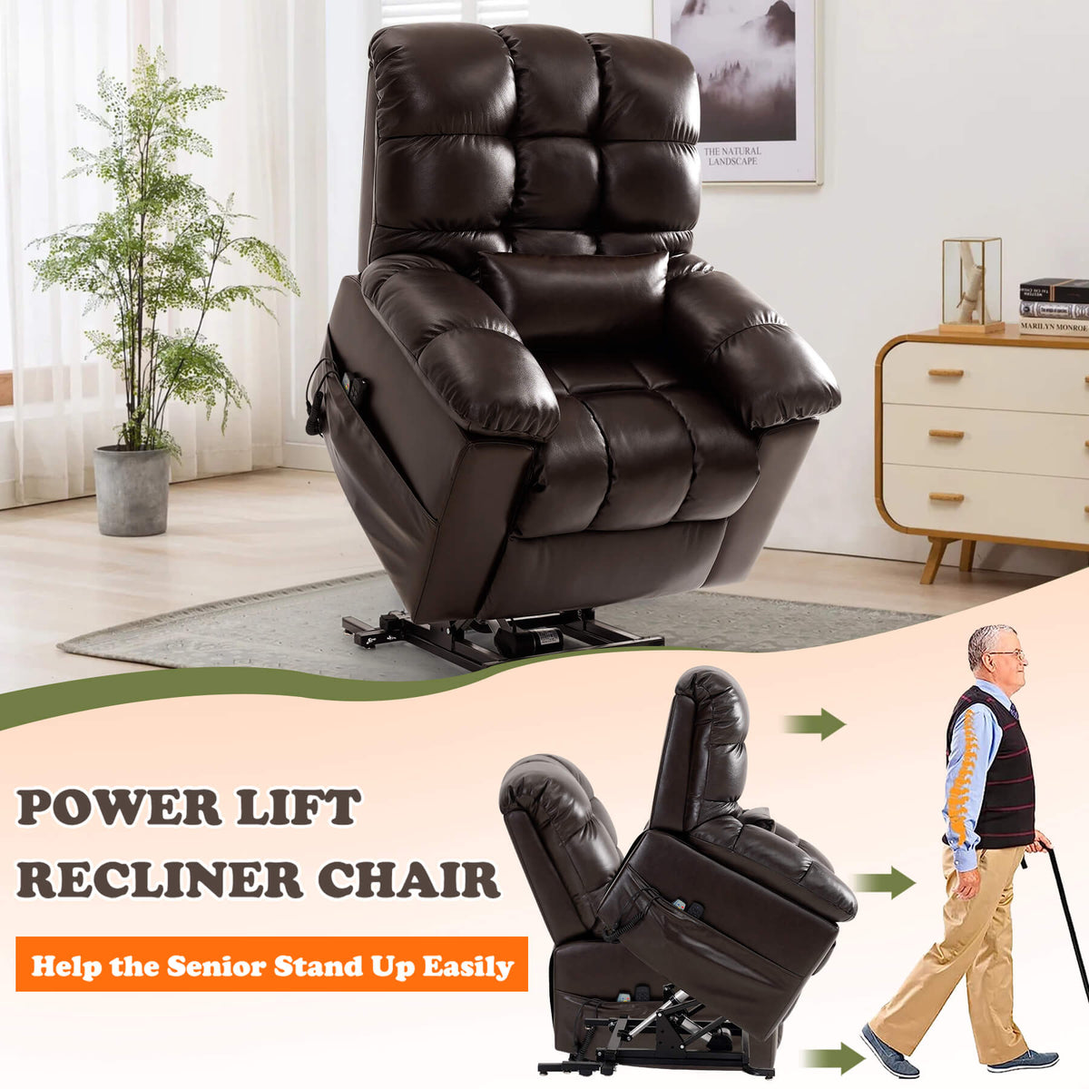 Zero Gravity Infinite Position Power Lift Recliner Chair W/ Massage an ...
