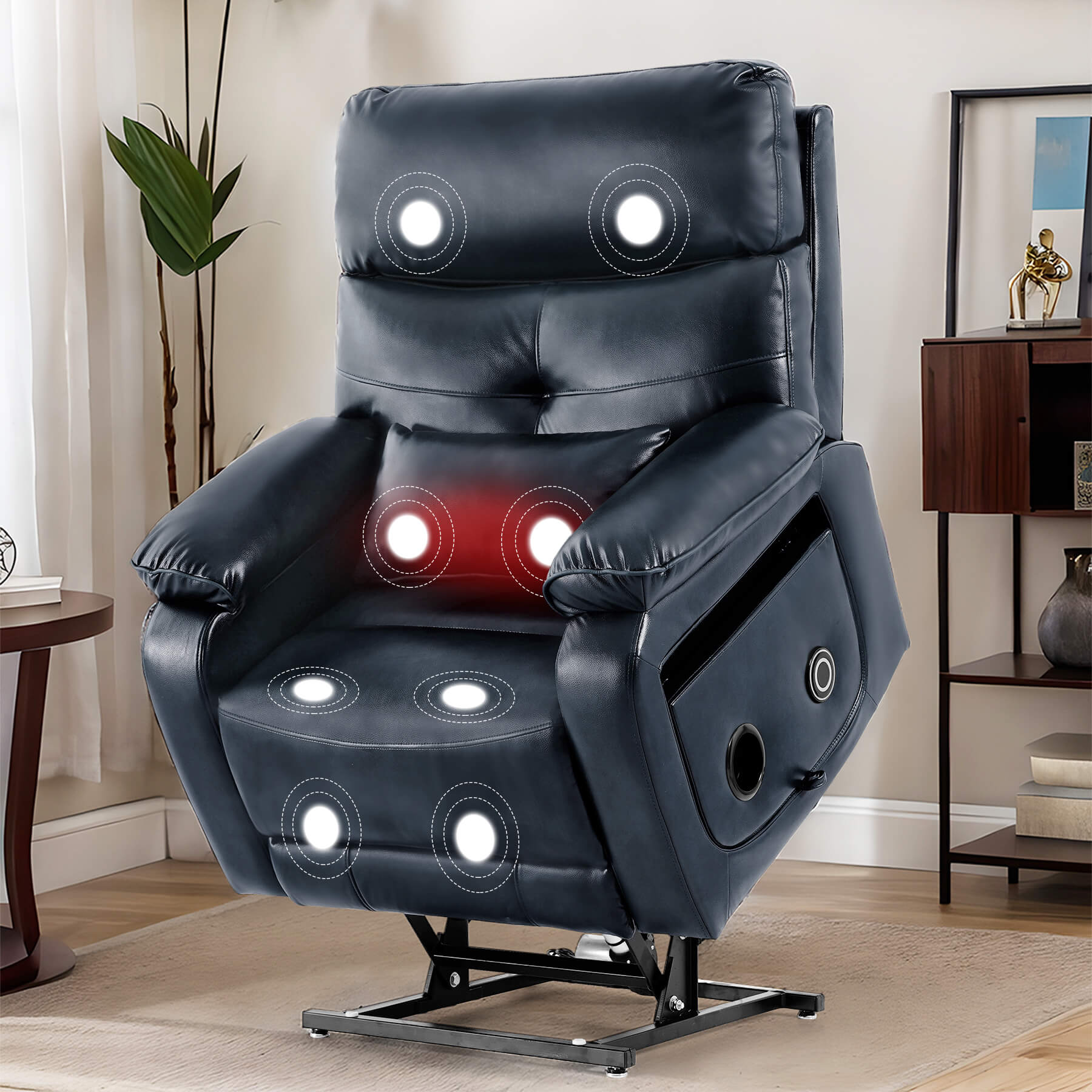 Asjmreye navy color power lift recliner chair 
