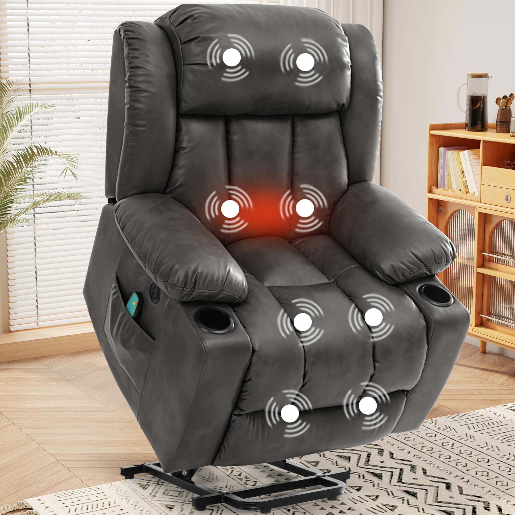 Luxury Power Lift Recliner Chair with Vibration Massage and Heating, w ASJMREYE Luxury Power Lift Recliner Chair with Vibration Massage and Heating, w ASJMREYE