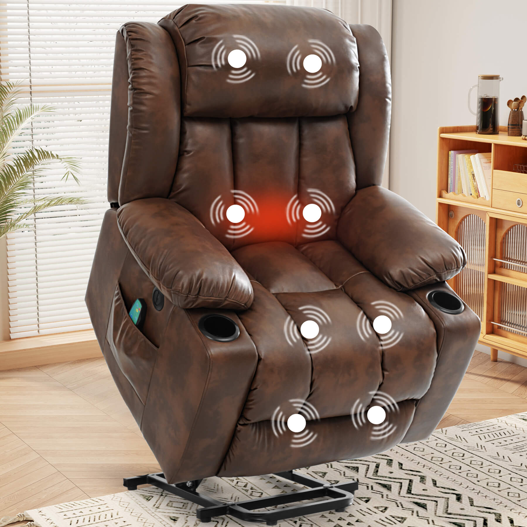 Luxury Power Lift Recliner Chair with Vibration Massage and Heating, w ASJMREYE Luxury Power Lift Recliner Chair with Vibration Massage and Heating, w ASJMREYE
