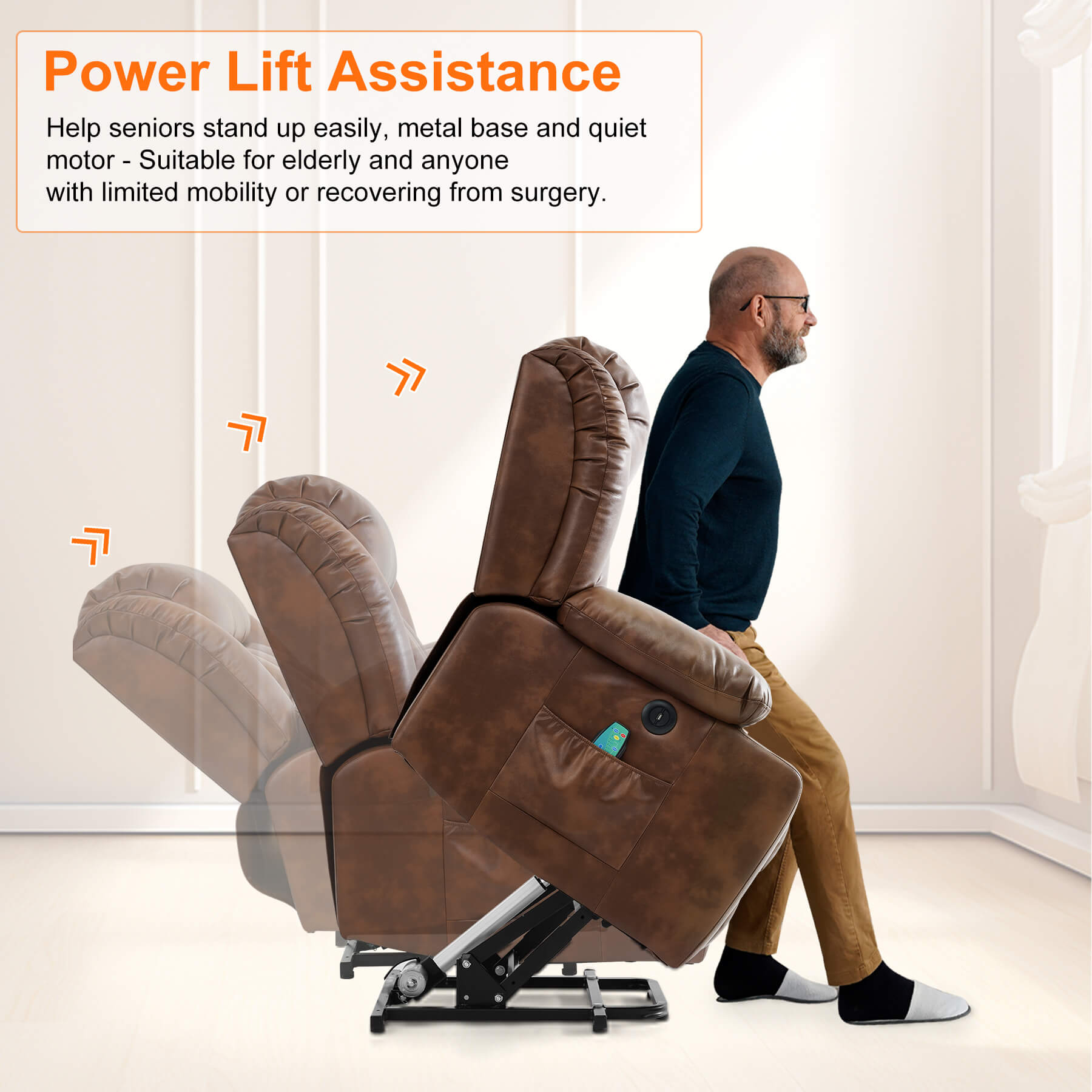 Luxury Power Lift Recliner Chair with Vibration Massage and Heating, w ASJMREYE Luxury Power Lift Recliner Chair with Vibration Massage and Heating, w ASJMREYE