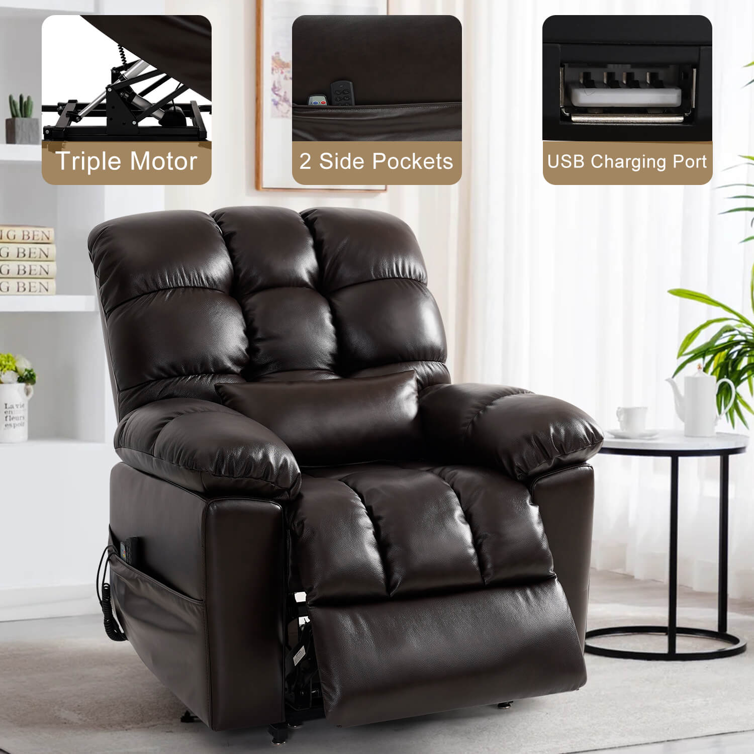 Zero Gravity Infinite Position Power Lift Recliner Chair W/ Massage an