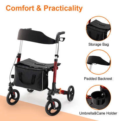 lightweight_foldable_portable_4_wheel_rollator_walker_with_seat_for_seniors_red