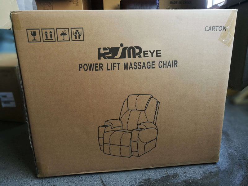ASJMREYE Luxury Power Lift Recliner Massage Chair With Vibration Massage and Heating, Beige