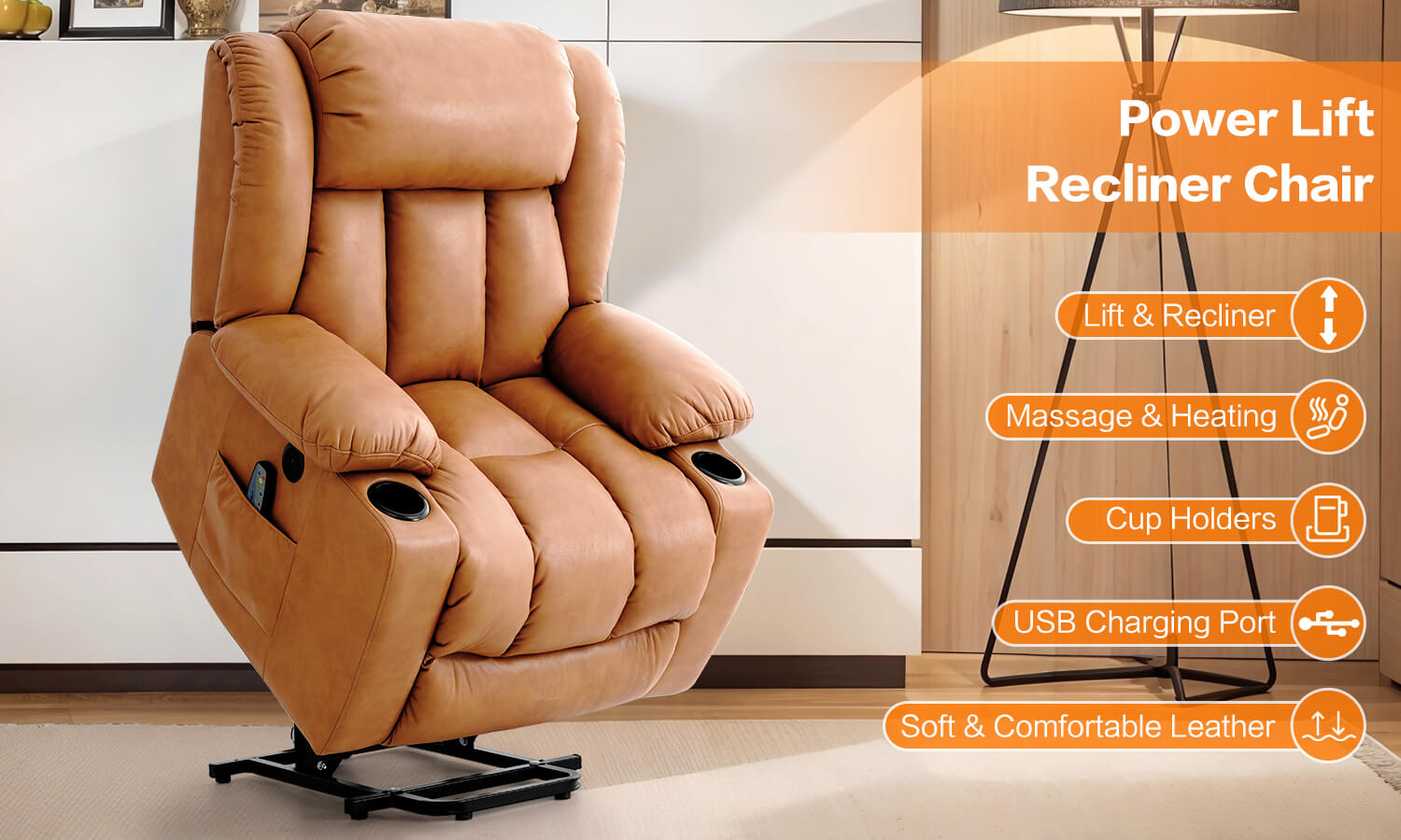 Orange_faux_leather_power_lift_recliner_chair_with_massage_and_heating