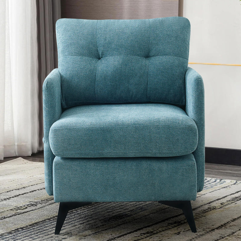 Asjmreye Accent Chair With Arms for Living Room, Metal Legs Ventilation Fabric Blue