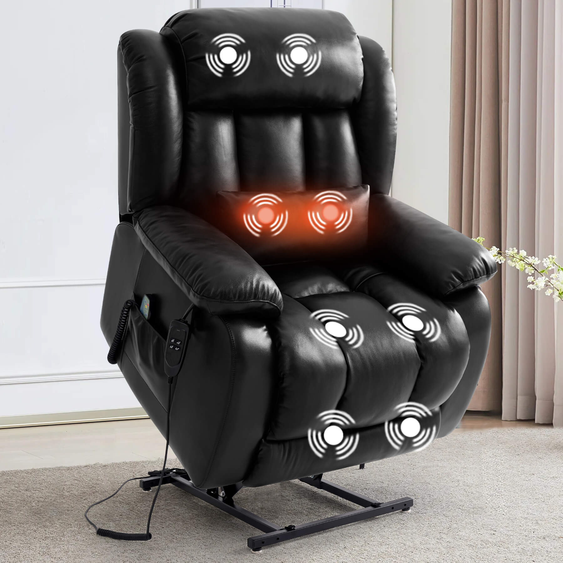 Infinite Position Lift Recliner Chair for Elderly - Real Leather
