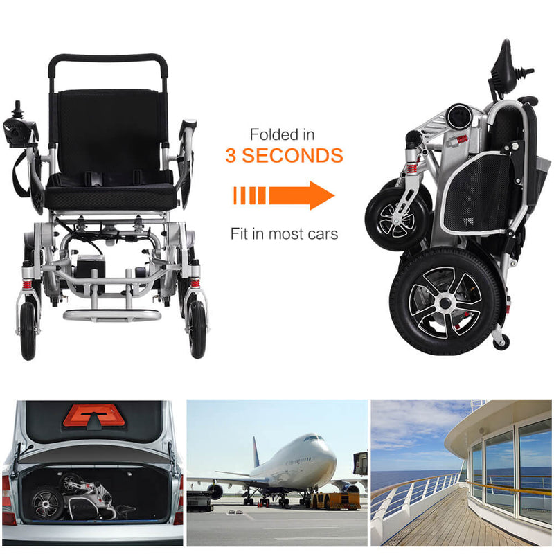 ASJMREYE Electric Wheelchair for Senior and Disabled Foldable, airline & cruise approved