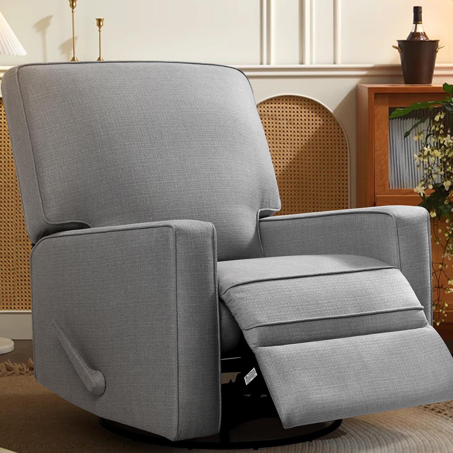 Asjmreye  Nursery Swivel Glider Fabric Manual Recliner Chair