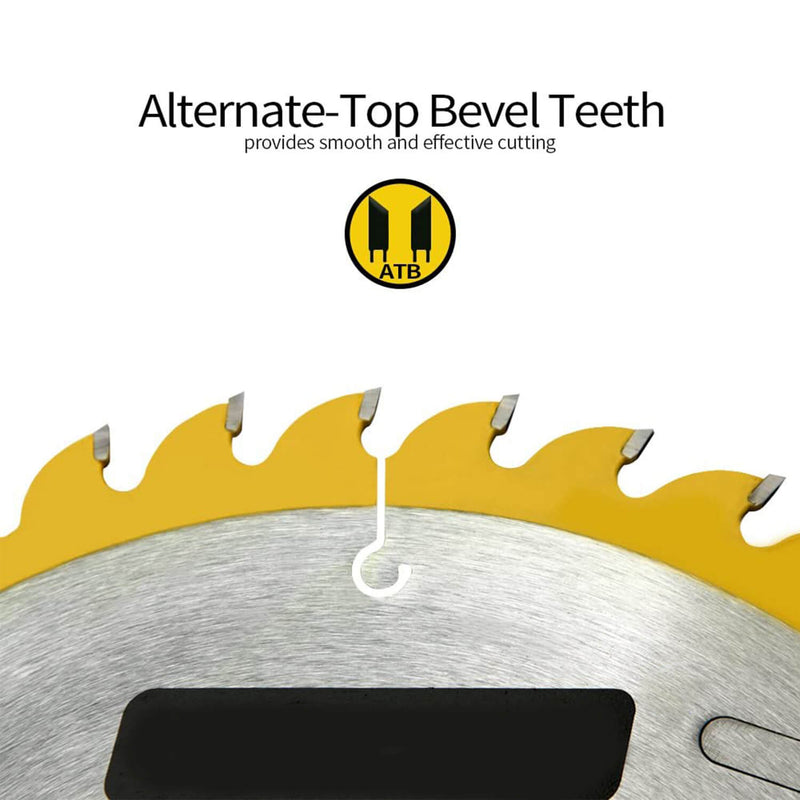 10 Inch-72TSaw Blade on white background showing the cutting features of the product