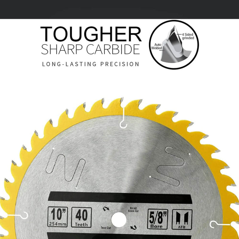10 Inch-72TSaw Blade with enlarged cutting teeth in white background