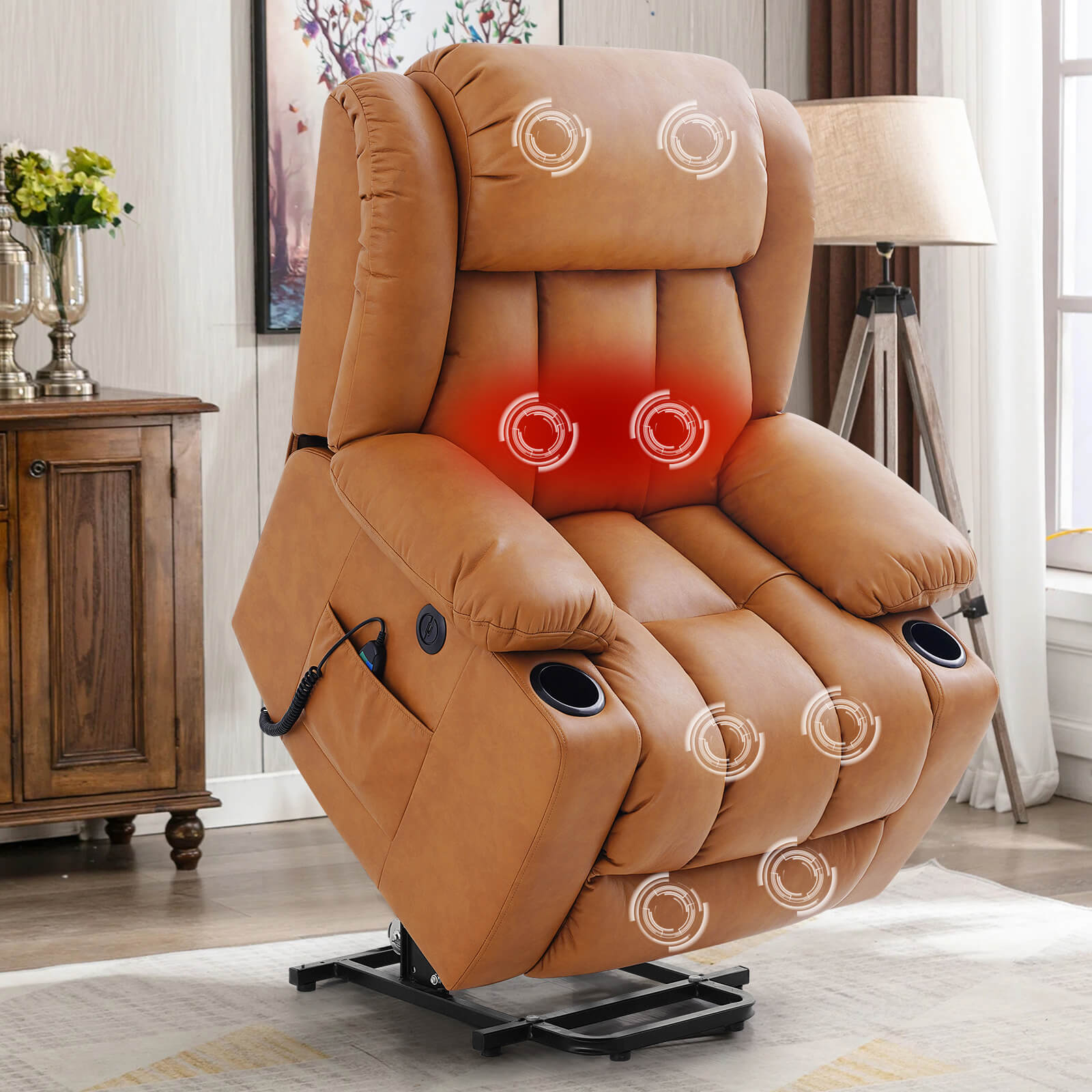 Luxury Power Lift Recliner Chair With Vibration Massage And Heatingwi 2892