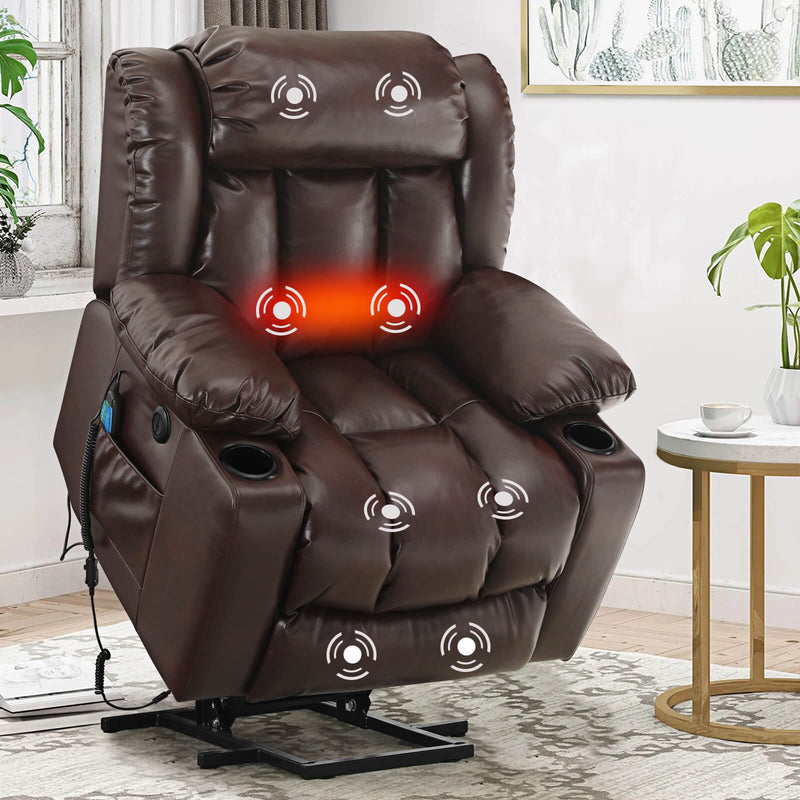Power Lift Recliner Chair Elderly Electric Vibration Massage Heat