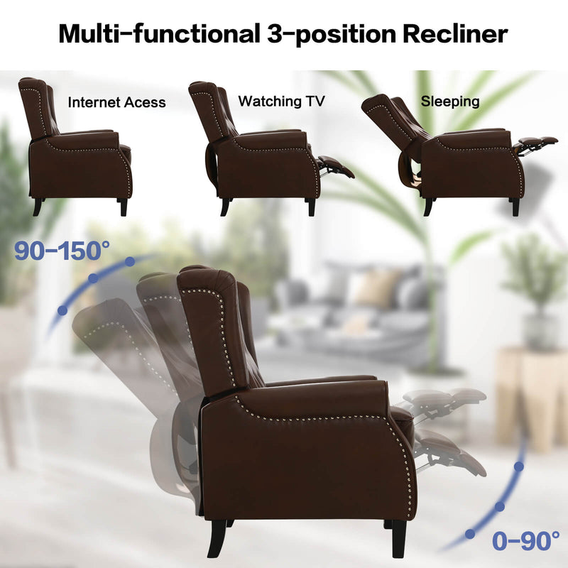 Leather Wingback Recliner Chair